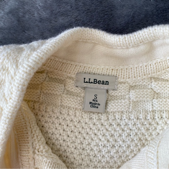 Vintage LL Bean Ivory Cable Knit Sweater - Picture 3 of 5